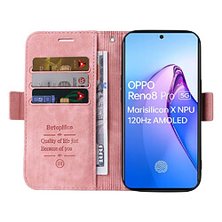 Etui en PU + TPU BETOPNICE motif de lignes de piqûres avec support et sangle pour votre Oppo Reno8 Pro 5G (Global Version)/Reno8 Pro + 5G - rose