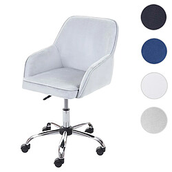 Mendler Chaise de bureau HWC-F82 fauteuil directorial, pivotant, design rétro, velours ~ gris