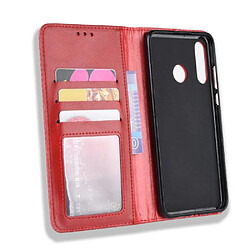 Wewoo Housse Coque Boucle magnétique rétro Crazy Horse Texture en cuir à rabat horizontal pour Huawei Maimang 8avec support et fentes cartes et cadre photo rouge pas cher