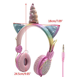 Acheter GUPBOO Casque filaire avec micro mignon licorne casque musique casque stéréo pour ordinateur téléphone portable enfants cadeau