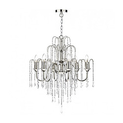 Luminaire Center Suspension Daniella nicke poli et cristal 6 ampoules