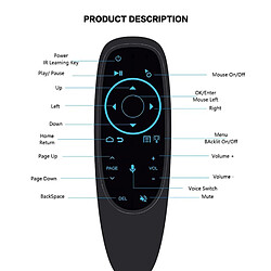 Riffi CP G10SPROBTS Souris Universelle Smart TV / PC Air - Bluetooth / Sans Fil / Télécommande IR & Gyroscope / LED Noir