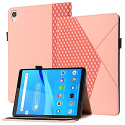 Etui en PU motif en losange skin touch avec porte-cartes or rose pour votre Lenovo Tab M10 HD Gen 2 TB-X306F/X306X