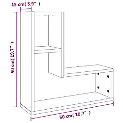 vidaXL Étagères murales 2 pcs Chêne marron 50x15x50 cm Bois ingénierie pas cher