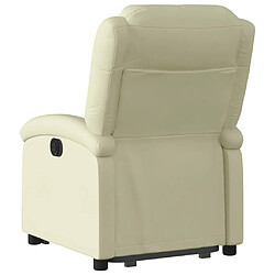 Acheter vidaXL Fauteuil inclinable électrique crème cuir véritable