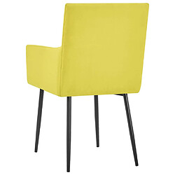 Acheter vidaXL Chaises à manger avec accoudoirs lot de 2 jaune tissu