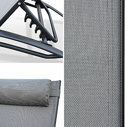 Duo de bains de soleil en aluminium et textilène Louisa Gris | sweeek pas cher