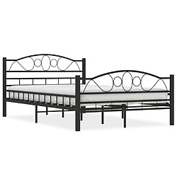 vidaXL Cadre de lit sans matelas noir acier 120x200 cm