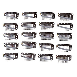 20 pcs extension de cheveux clips de perruque pinces pinces accessoires perruques brun clair