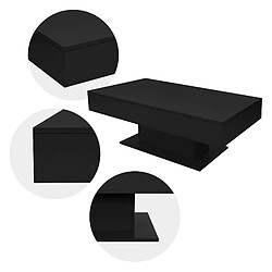 Acheter Table basse 110x60x40 cm noir incl. 2 compartiments de rangement sous plateau coulissant ML-Design