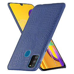 Wewoo Coque Rigide Pour Galaxy M30s antichoc Crocodile Texture PC + Etui PU Bleu