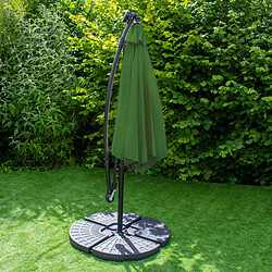 Avis Monstershop Parasol Vert 3m avec LED's Intégrés avec Base Ronde