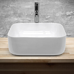 Avis Ecd Germany Lavabo carré céramique vasque à poser salle de bain lave-mains blanc 390x390 cm