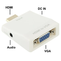 Wewoo Adaptateur pour ordinateur portable / STB / DVD / HDTV avec HDMI femelle à l'adaptateur mâle Full HD 1080P HDMI vers VGA + convertisseur audio