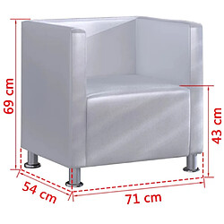 Avis Helloshop26 Fauteuil chaise siège lounge design club sofa salon de cube cuir synthétique blanc 1102023/3