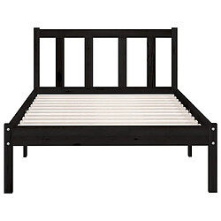 Avis vidaXL Cadre de lit sans matelas noir bois massif