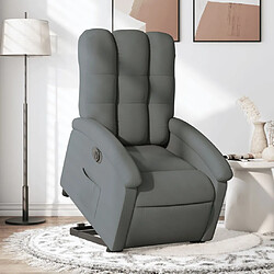 vidaXL Fauteuil inclinable électrique gris foncé tissu