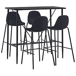 vidaXL Ensemble de bar 5 pcs Tissu Noir