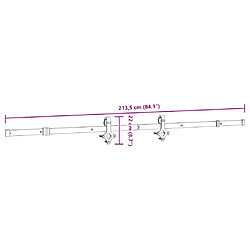 vidaXL Kit de quincaillerie de porte coulissante 213,5 cm acier noir pas cher