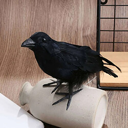 Vivid Crow Bird Statue Halloween Réaliste Noir À Plumes Crows Décor 3 Pcs