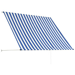 Avis vidaXL Auvent rétractable 200x150 cm Bleu et blanc