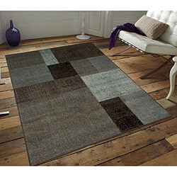 Thedecofactory CASA PATCH - Tapis toucher laineux carrés bleu 120x170