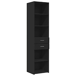 vidaXL Buffet haut noir 45x42,5x185 cm bois d'ingénierie