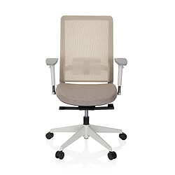 Chaise de bureau / Siège pivotant PURE WHITE Tissu Maille / Tissu Beige hjh OFFICE