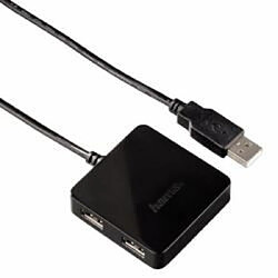 Hama Hub USB 2.0, 1:4, alimenté par bus, Noir