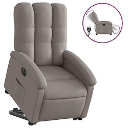 vidaXL Fauteuil inclinable électrique taupe tissu