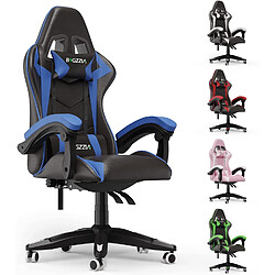 RATTANTREE Chaise de Gaming Ergonomique, Fauteuil gamer, Dossier Inclinable à 155, avec Lombaire&Appui-Tête Appui, chaise gamer, PU Cuir Chaise Bureau, fauteuil gamer, chaise bureau gaming, Noir Bleu pas cher