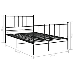 vidaXL Cadre de lit sans matelas noir métal 120x200 cm pas cher