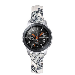 Avis Bracelet en cuir véritable motif de fleurs 22mm style E pour votre Samsung Gear S3 Classic/Frontier