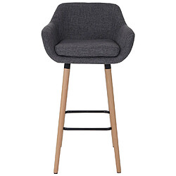 Mendler 2x Tabouret de bar Malmö T381 ~ tissu, gris