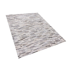 Beliani Tapis en cuir motif parquet 160 x 230 cm AHILLI