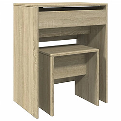 vidaXL Coiffeuse et tabouret chêne sonoma 60x40x113,5 cm