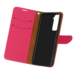 Avizar Housse Samsung Galaxy S21 Folio Portefeuille Support Vidéo Dragonne Rose