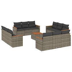 Maison Chic Salon de jardin avec coussins 13 pcs | Ensemble de Table et chaises | Mobilier d'Extérieur gris résine tressée -GKD64247