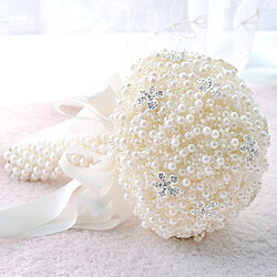 Wewoo Mariage Tenant des Fleurs de rose Perle Bouquet de Mariée Accessoires Demoiselle d'Honneur Strass Party Décoration de Fournitures, Diamètre: 20cm