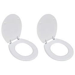 vidaXL Sièges de toilette avec couvercles 2 pcs MDF Blanc