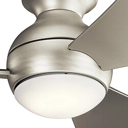 Elstead Lighting Ventilateur de plafond à 3 pales de 86 cm avec télécommande à lumière LED nickel brossé