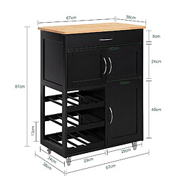 Avis SoBuy FKW45-SCH Desserte Chariot de Cuisine de Service Roulant, Armoire de Rangement cusine sur roulettes