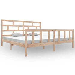 vidaXL Cadre de lit sans matelas bois massif 200x200 cm