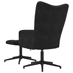 Acheter vidaXL Chaise de relaxation avec tabouret Noir Velours