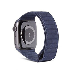 Decoded Bracelet Magnétique Cuir Traction Apple Watch 42/44/45mm Bleu marine