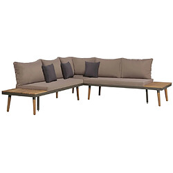 Maison Chic Salon de jardin 4 pcs - Table et chaises d'extérieur - Mobilier/Meubles de jardin Moderne et coussins Bois d'acacia solide Marron -MN22099