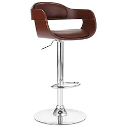 vidaXL Tabouret de bar Marron Similicuir 