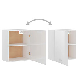 Acheter vidaXL Armoire suspendue Blanc brillant 50x31x60 cm Bois d'ingénierie