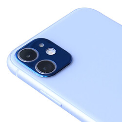 Wewoo Film de verre trempé Protecteur d'objectif de caméra en alliage d'aluminium pour iPhone 11 bleu