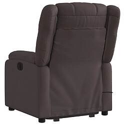 Acheter Maison Chic Fauteuil Relax pour salon, Fauteuil inclinable de massage électrique Marron foncé Tissu -GKD14879